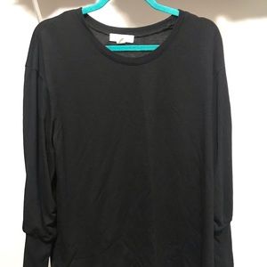 Treasure&bond black long sleeve tee w puff sleeves